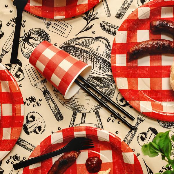 Svarte Gjenbrukbare Plastsugerør 23 cm 12-pakning