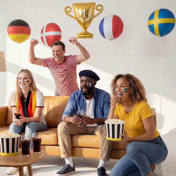 Folieballong Svensk Flagg Rund 35 cm