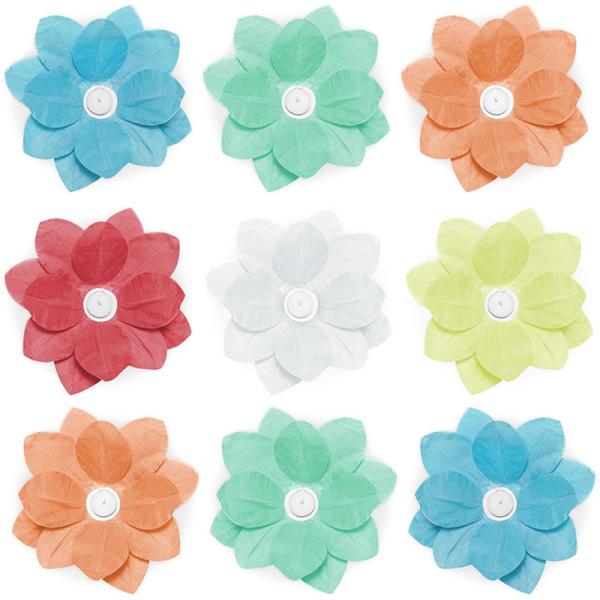 Flytende Telysholdere Blomster Mix 6-pakning