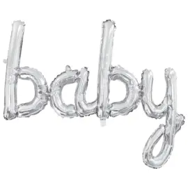Folieballong Baby Sølv