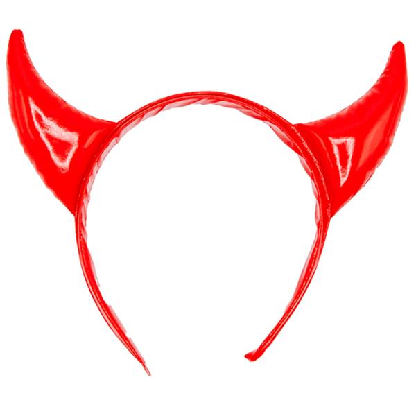 Skimrende Hårbøyle med Djevelhorn Rød