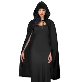 Svartfarget Cape med Hette