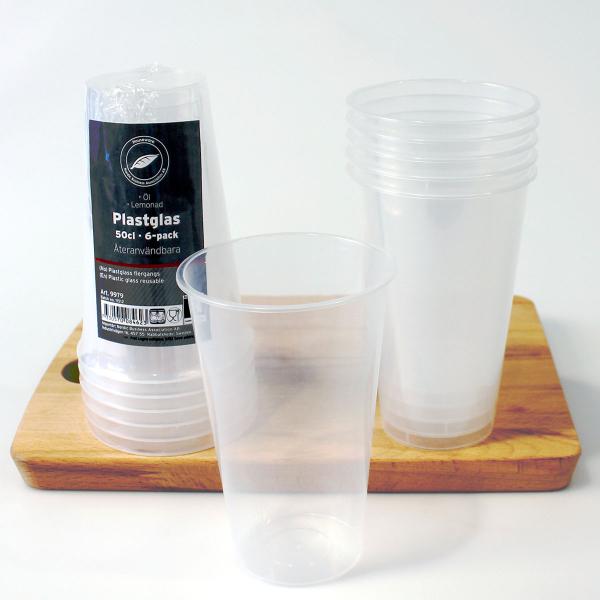 Ølglass Plast 50 cl 6-pakning