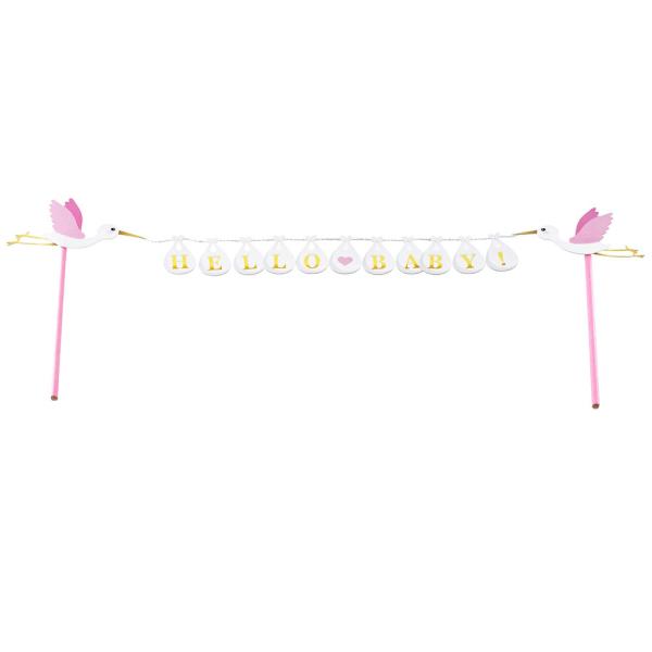 Cake Topper Hello Baby Rosa