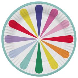 Papptallerkener Stripetastic 8-pakning