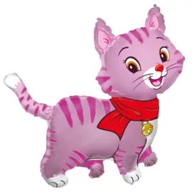 Folieballong S&oslash;t Katt Fuchsia 93 cm