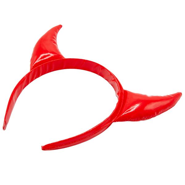 Skimrende Hårbøyle med Djevelhorn Rød