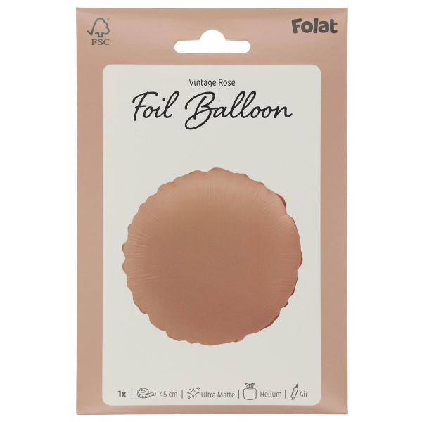 Rund Folieballong Gammelrosa Matt