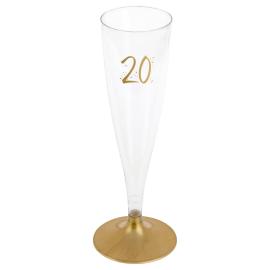 20-års Champagneglass Flergangs Gull