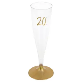 20-års Champagneglass Flergangs Gull
