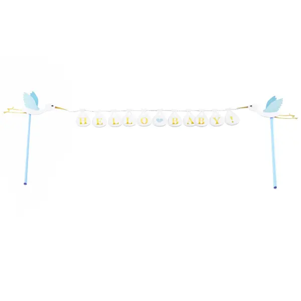 Cake Topper Hello Baby Blå