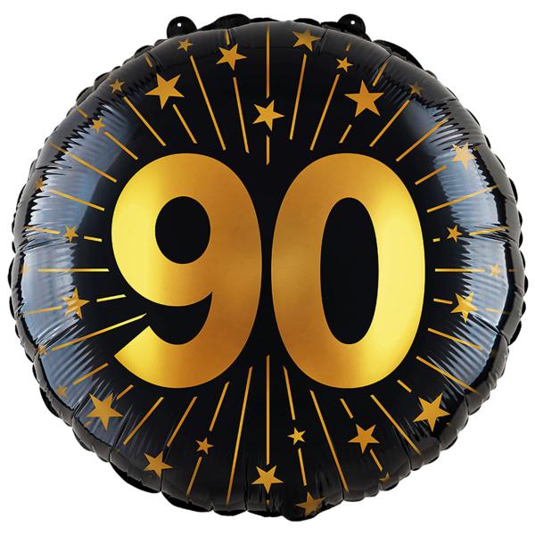 Folieballong med Stjerner og Tallet 90