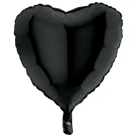 Folieballong Hjerte Svart