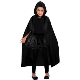 Svart Cape med Hette Barn