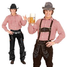 Oktoberfest Skjorte Rød og Hvit Large