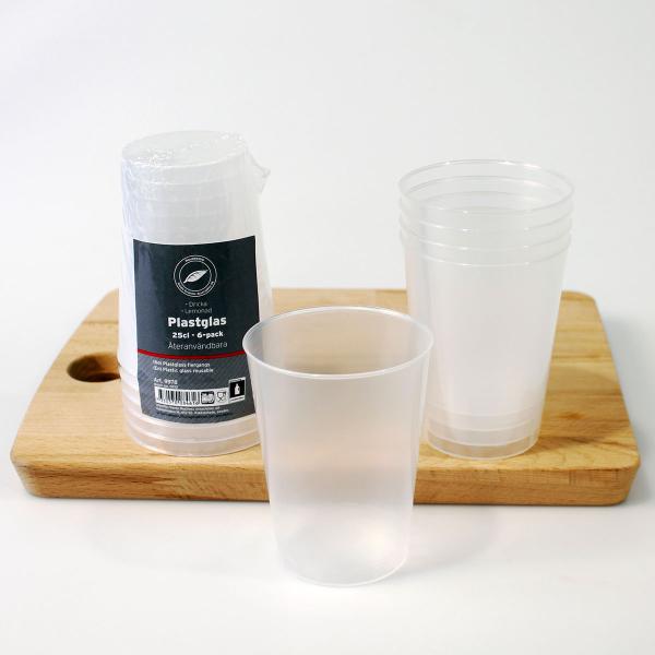 Plastglass 25 cl 6-pakning