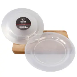 Plastiktallerkener Gjennomsiktige 22,5 cm 4-pakning