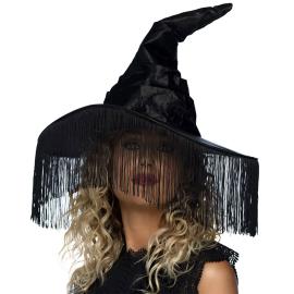 Svart Heksehatt med Frynser