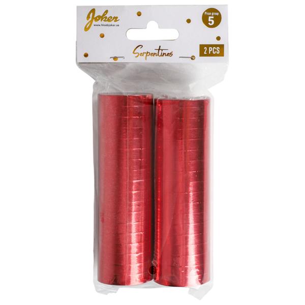 Serpentiner Metallic Rød 2-pakning