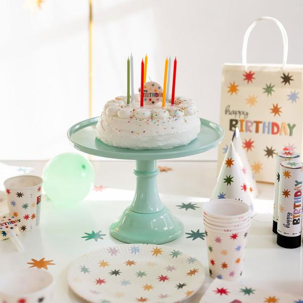 Happy Birthday Kakelys Stjerner 11-pakning