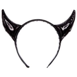 Skimrende Hårbøyle med Djevelhorn Svart