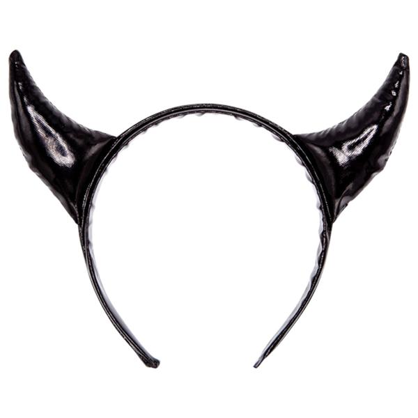 Skimrende Hårbøyle med Djevelhorn Svart