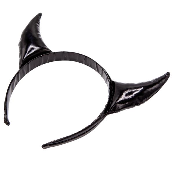 Skimrende Hårbøyle med Djevelhorn Svart