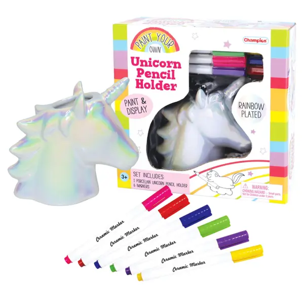 Fargelegg Din Egen Unicorn Penneholder Sett