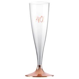 40-års Champagneglass Flergangs Rosegull