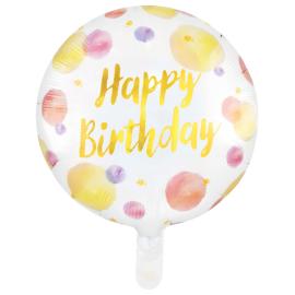 Happy Birthday Folieballong Prikkete 46 cm
