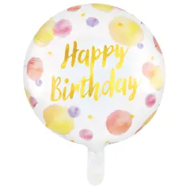 Happy Birthday Folieballong Prikkete 46 cm