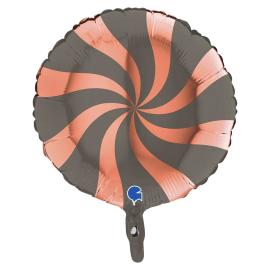 Folieballong Swirly Rosegull & Platinum Grå