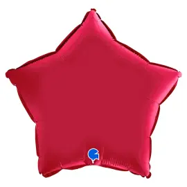 Folieballong Stjerne Sateng Cherry