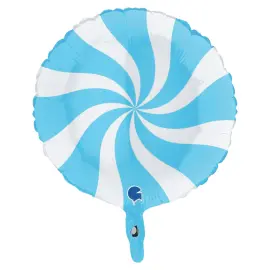 Folieballong Swirly Lyseblå & Hvit