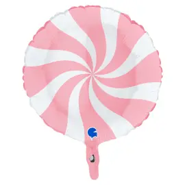Folieballong Swirly Lyserosa & Hvit