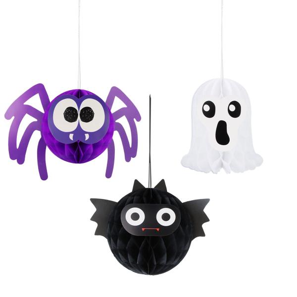 Halloween Honeycomb Dekorasjoner 3-pakning