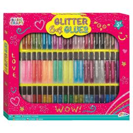 Glitterlim Sett 64-pakning