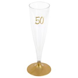 50-års Champagneglass Flergangs Gull