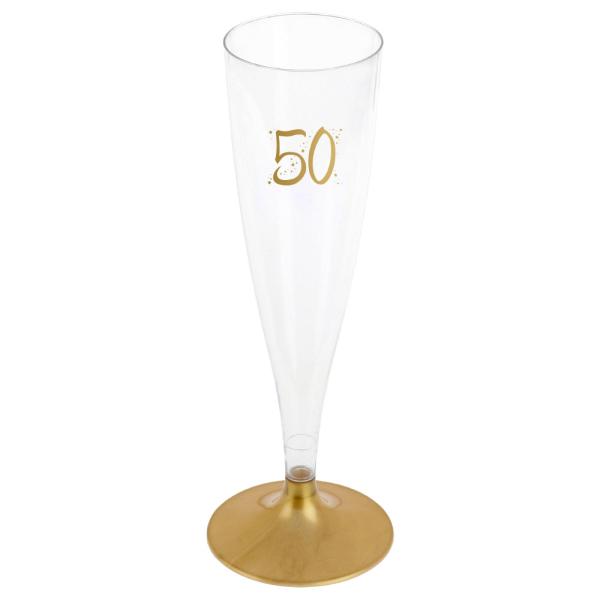 50-års Champagneglass Flergangs Gull
