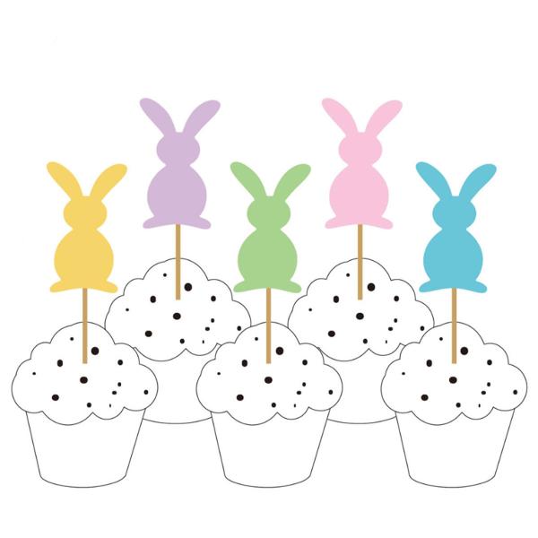 Cake Picks Påskehare 10-pakning