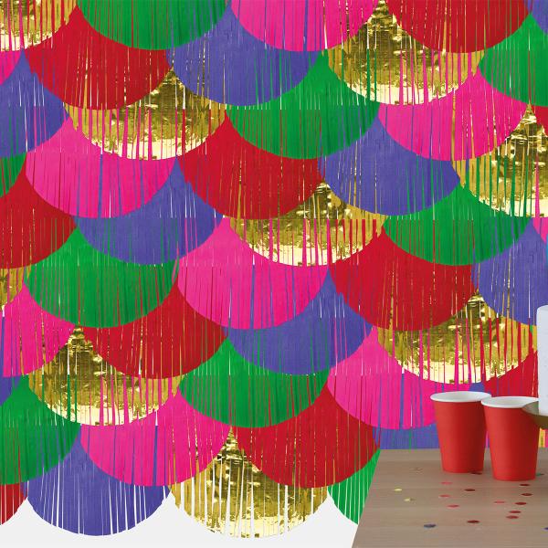 Party Backdrop Fringe Flerfarget 200x200 cm