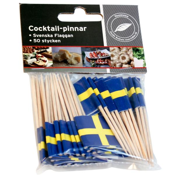 Cocktailpinner Svenske Flagg 50-pakning