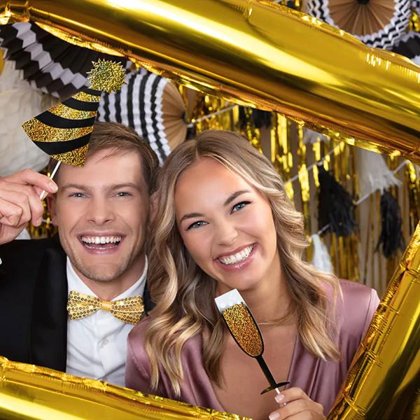 Fotorekvisitter med Ballong Gull/Svart 13-pakning