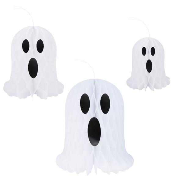 Hengende Honeycomb Spøkelser 3-pakning