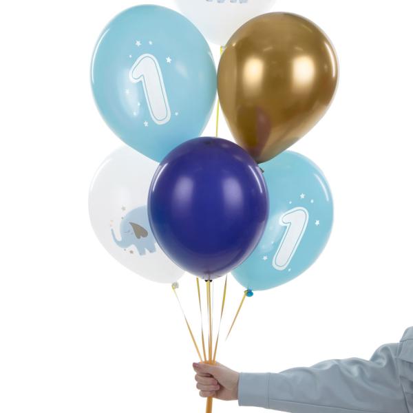 1 års Latexballonger Elefant Lyseblå Mix