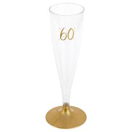 60-års Champagneglass Flergangs Gull