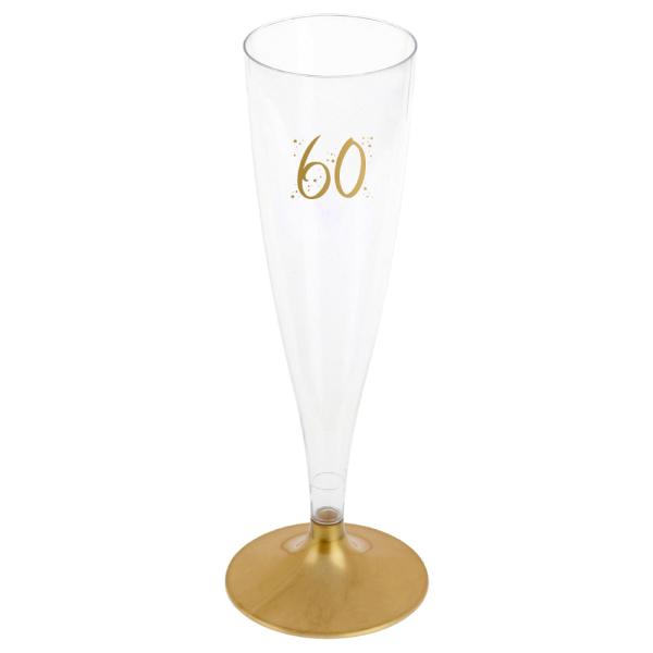 60-års Champagneglass Flergangs Gull