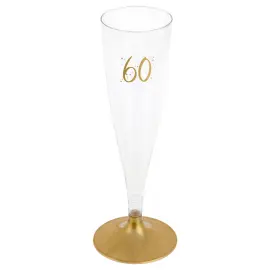 60-års Champagneglass Flergangs Gull