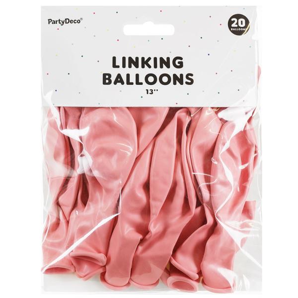 Lenkende Latexballonger Lysrosa 20-pakning