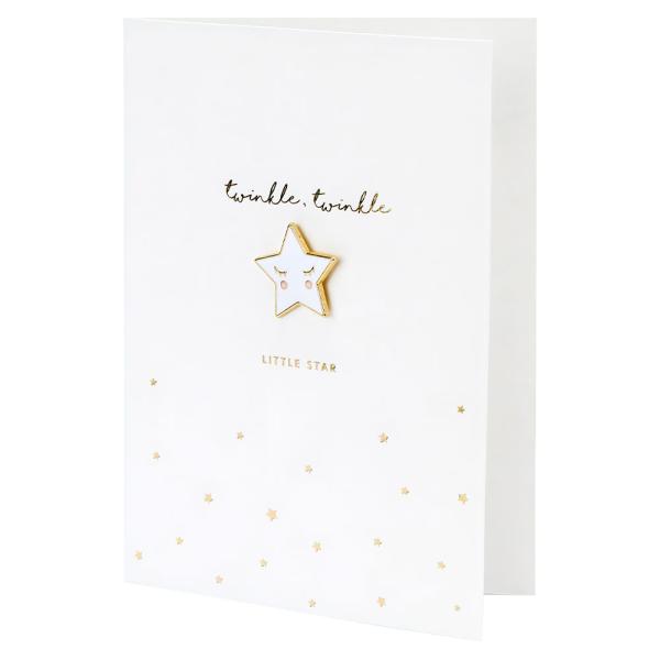 Twinkle Twinkle Little Star Kort med Brosje